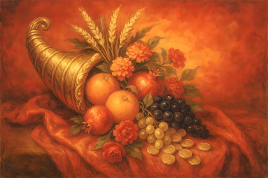 Cornucopia Painting in Southeast for Wealth & Prosperity Vastu Wall Art
