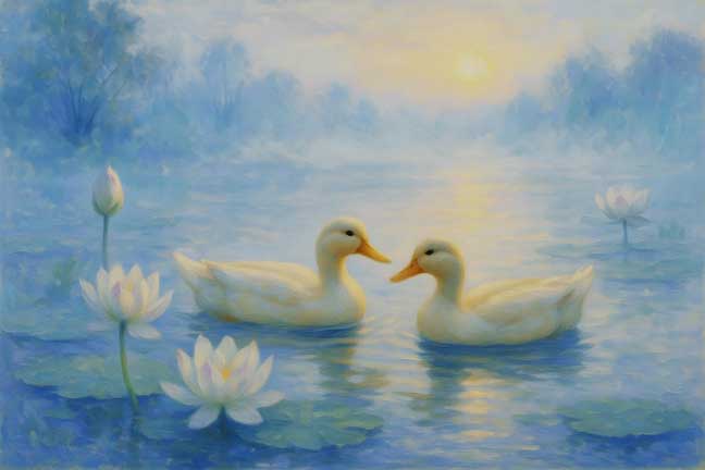 Duck Painting for Northeast Vastu Wall Art