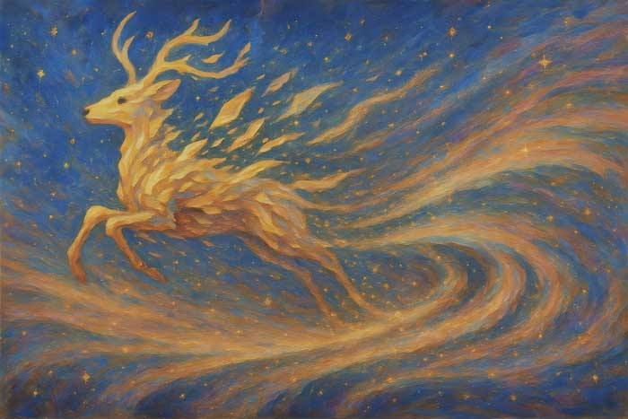 Wall Art of Deer for West Direction Vastu Inspired Canvas Painting