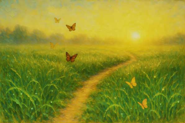 Artwork on Canvas Endless Path Wall Painting for East Direction