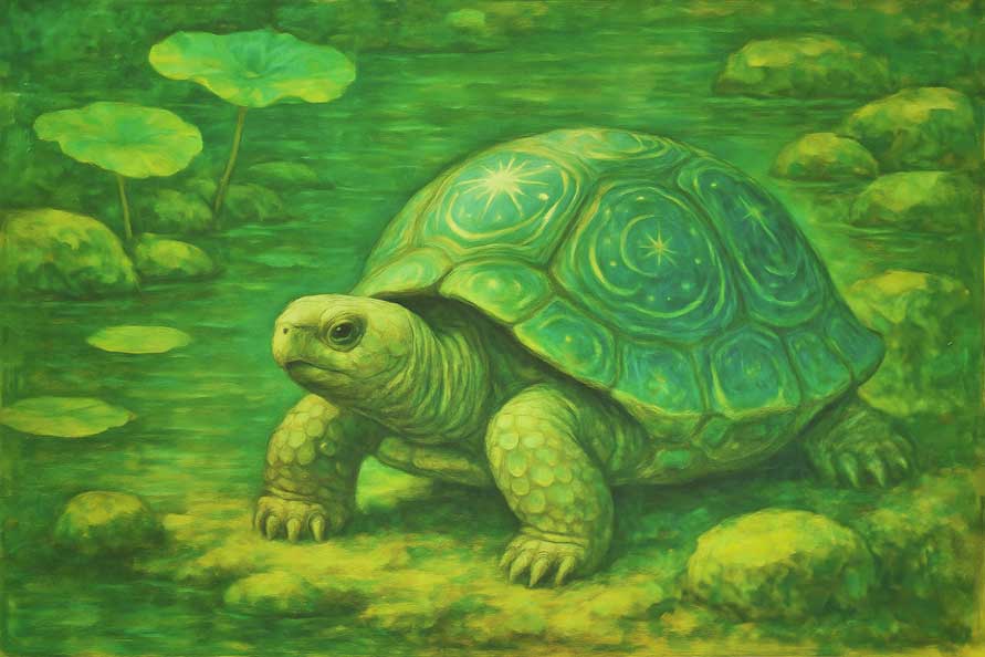 Turtle Wall Art Canvas Painting for Protection and Stability