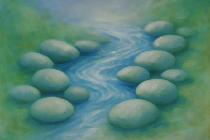 Flowing Healing Zen Stones Wall Art for Peace & Clarity 