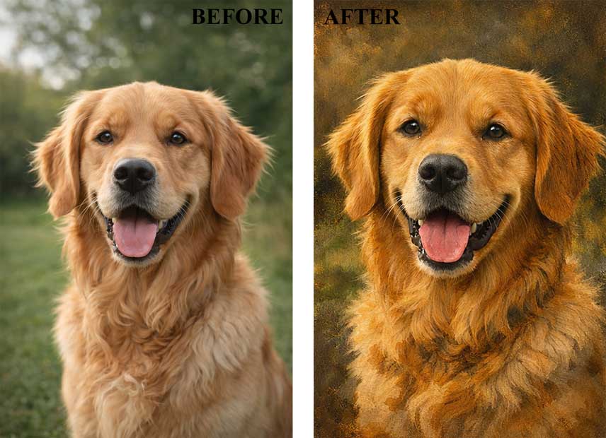 Oil Painting Dog Portrait