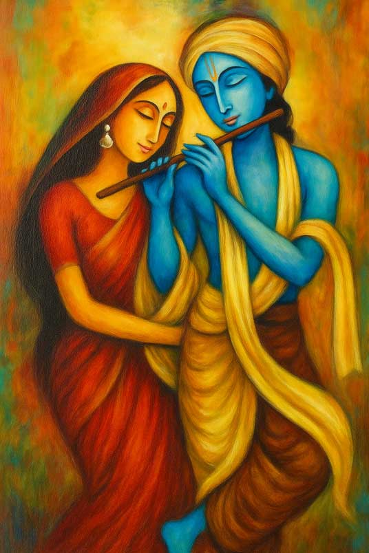 Abstract Radha Krishna Painting