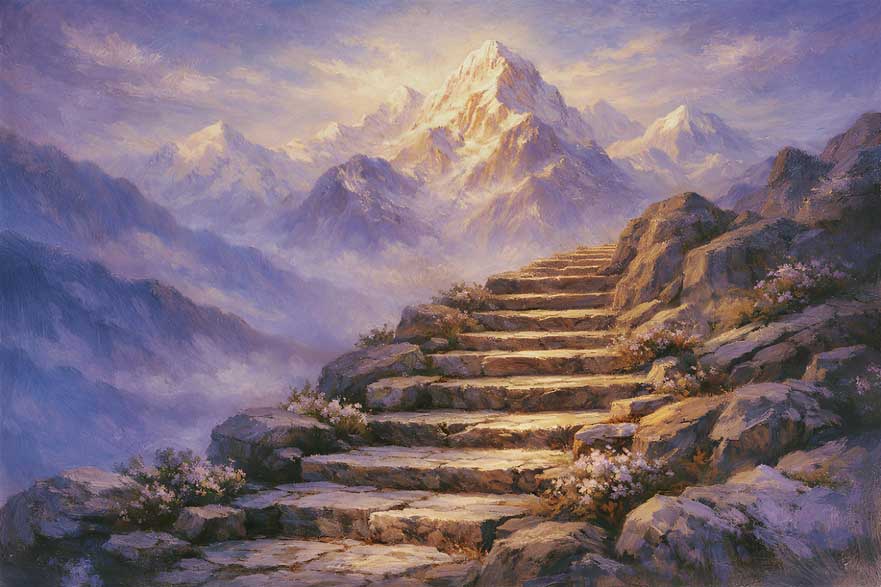 Spiritual Ascension Path Wall Art  for Growth in Consciousness Vastu Painting