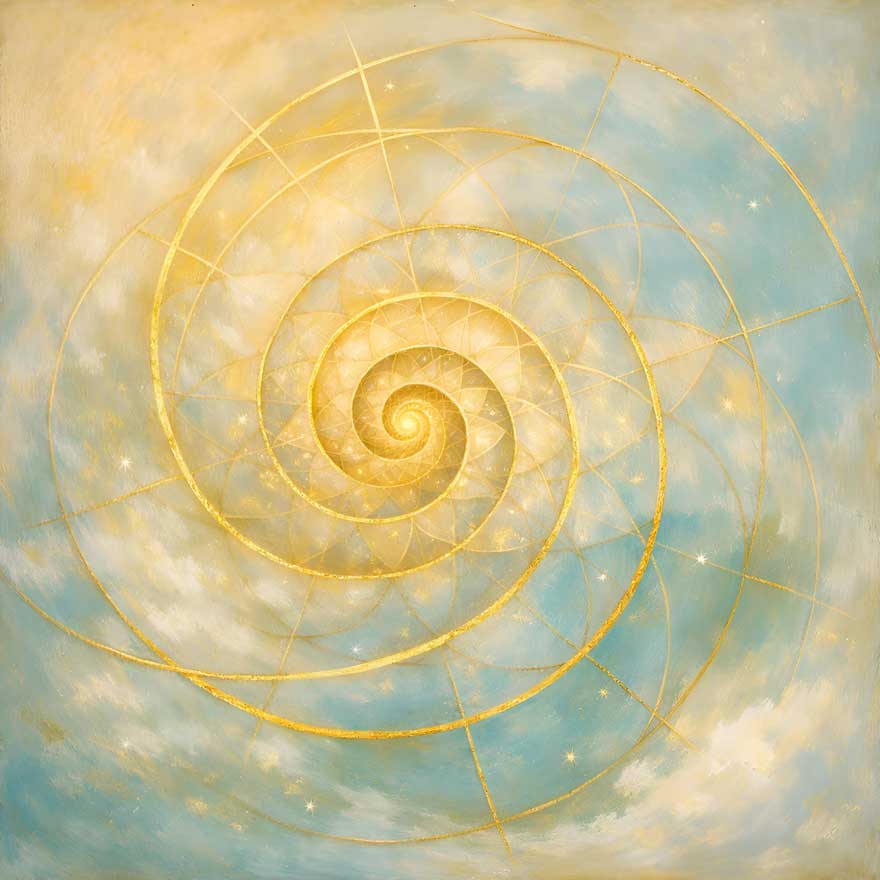 Golden Sacred Spiral Wall Art for Clarity & Higher Wisdom