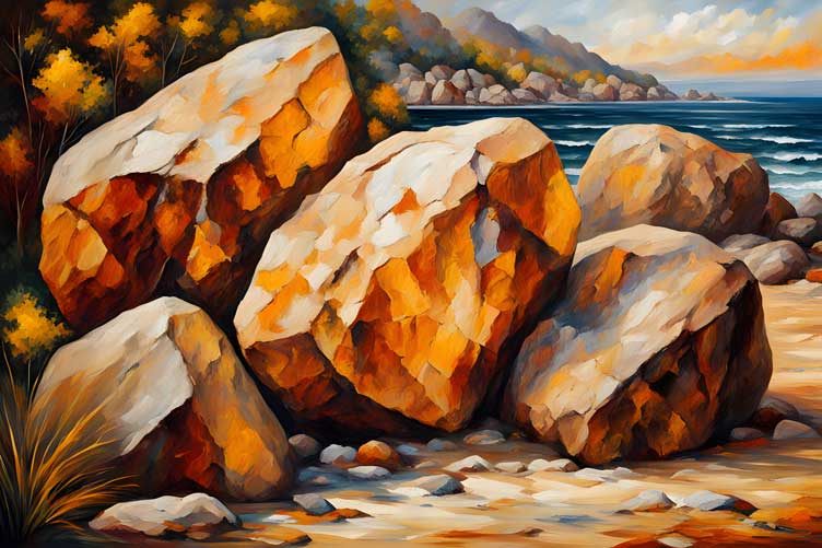 Rock Boulders Painting for Strength, Stability & Protection – Vastu & Feng Shui Inspired