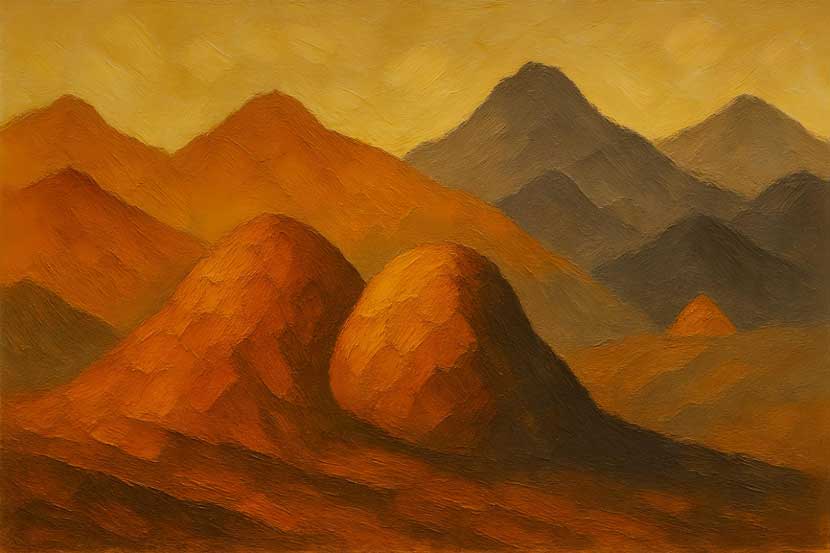 Abstract Wall Art of Embracing Forms in Earthy Tones