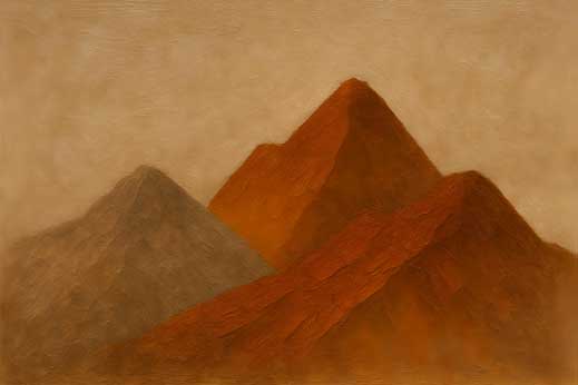 Mountain Art for Stability and Strength Modern Vastu Wall Painting for Southwest