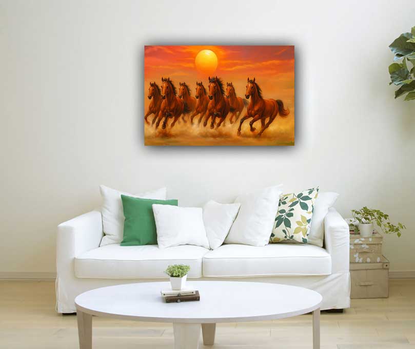Vastu 7 Horses Painting for Wealth