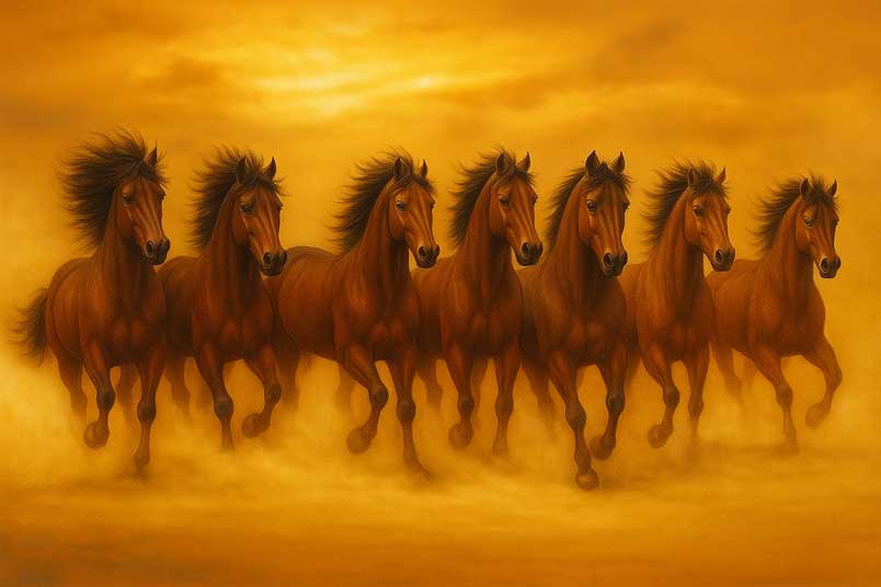 7 Brown Horses Painting for South