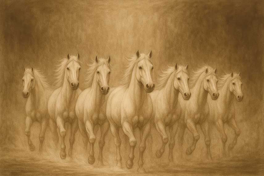 7 Running Horses Vastu Painting