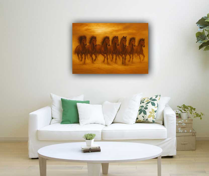 7 Running Horses Painting for Living Room