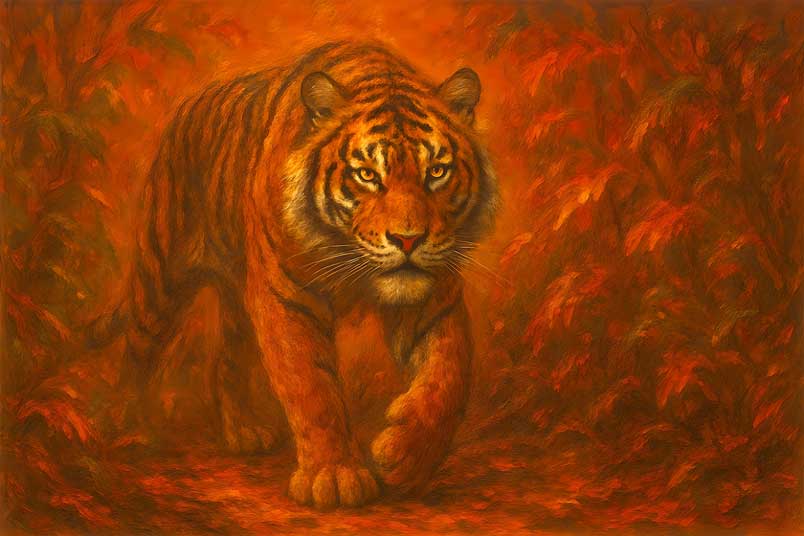Tiger Vastu Painting for Fame and Recognition in South