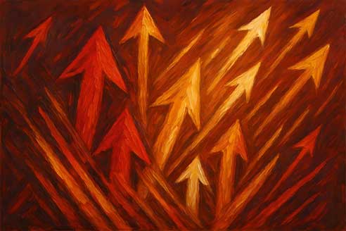 Upward Moving Arrow Vastu Painting for Fame and Recognition in South