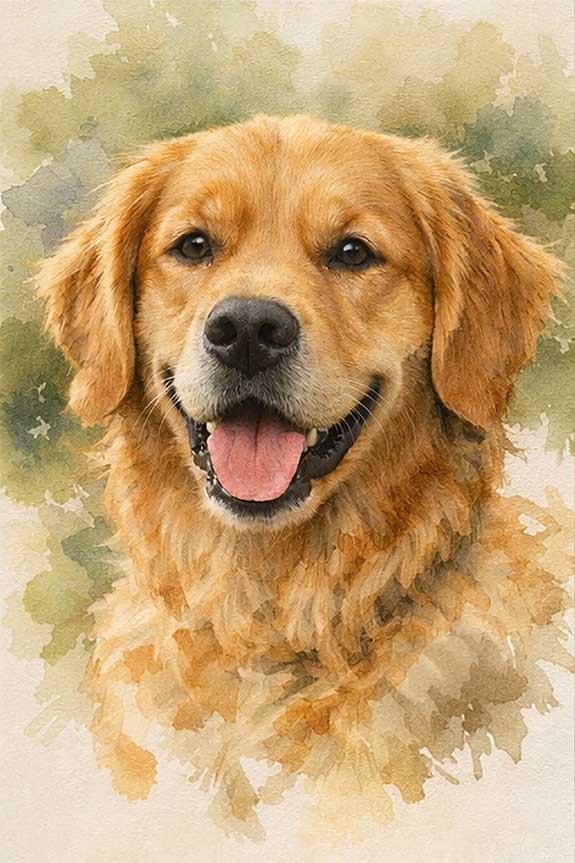 Water Color Dog Portrait